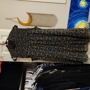 Wild Fable Sleeveless Dark Floral Dress